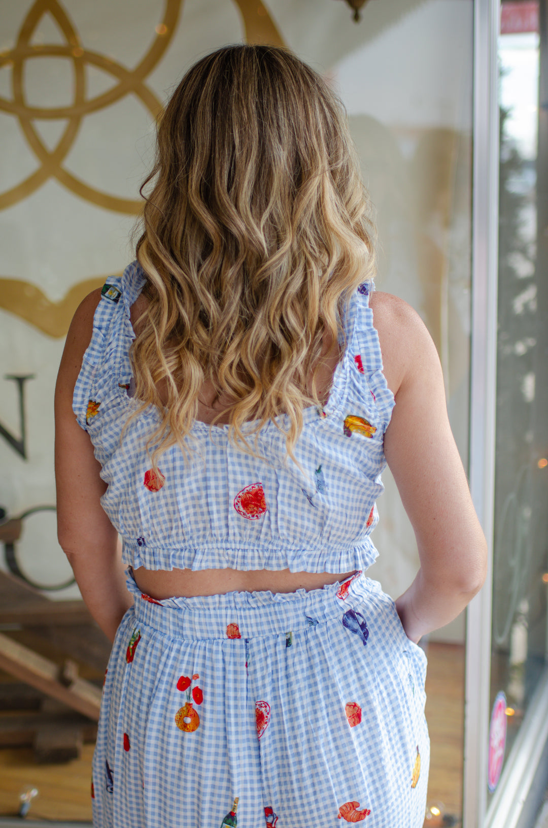 Picnic In The Park Printed Gingham Tank Top