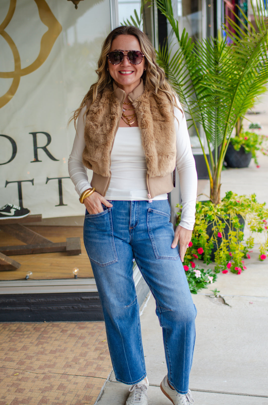 Winter Wonder Faux Fur Vest in Camel