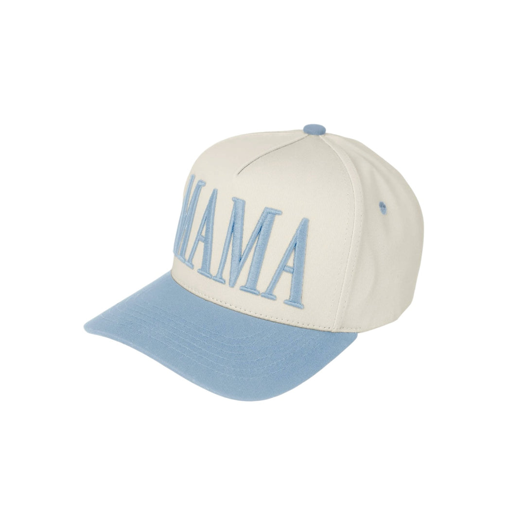 MAMA Embroidered Snapback Trucker Hat Light Blue