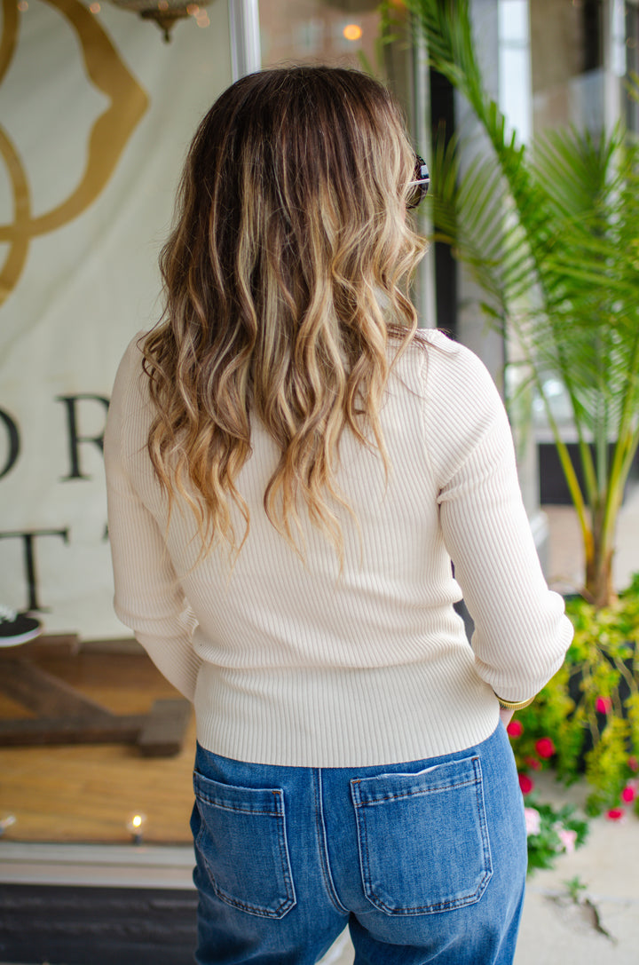 Dreaming of Fall Top in Ivory with Black