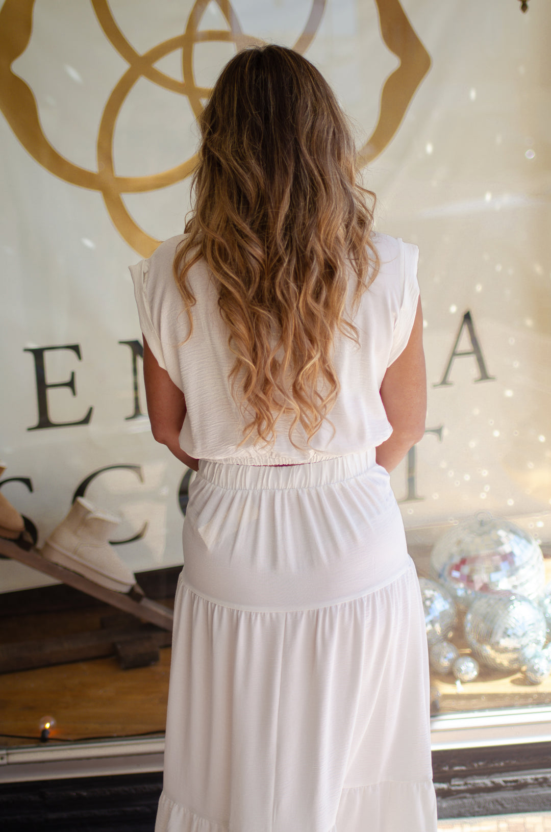 Boho Chic Tiered Maxi Skirt in White