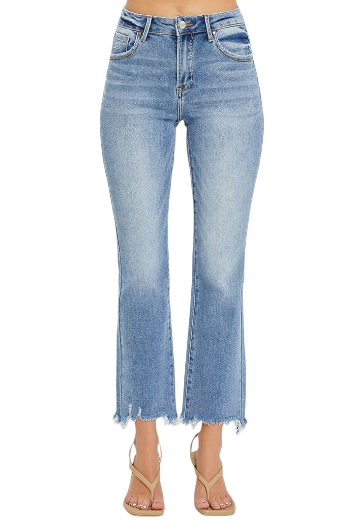 Risen High Rise Slim Straight Leg Jeans