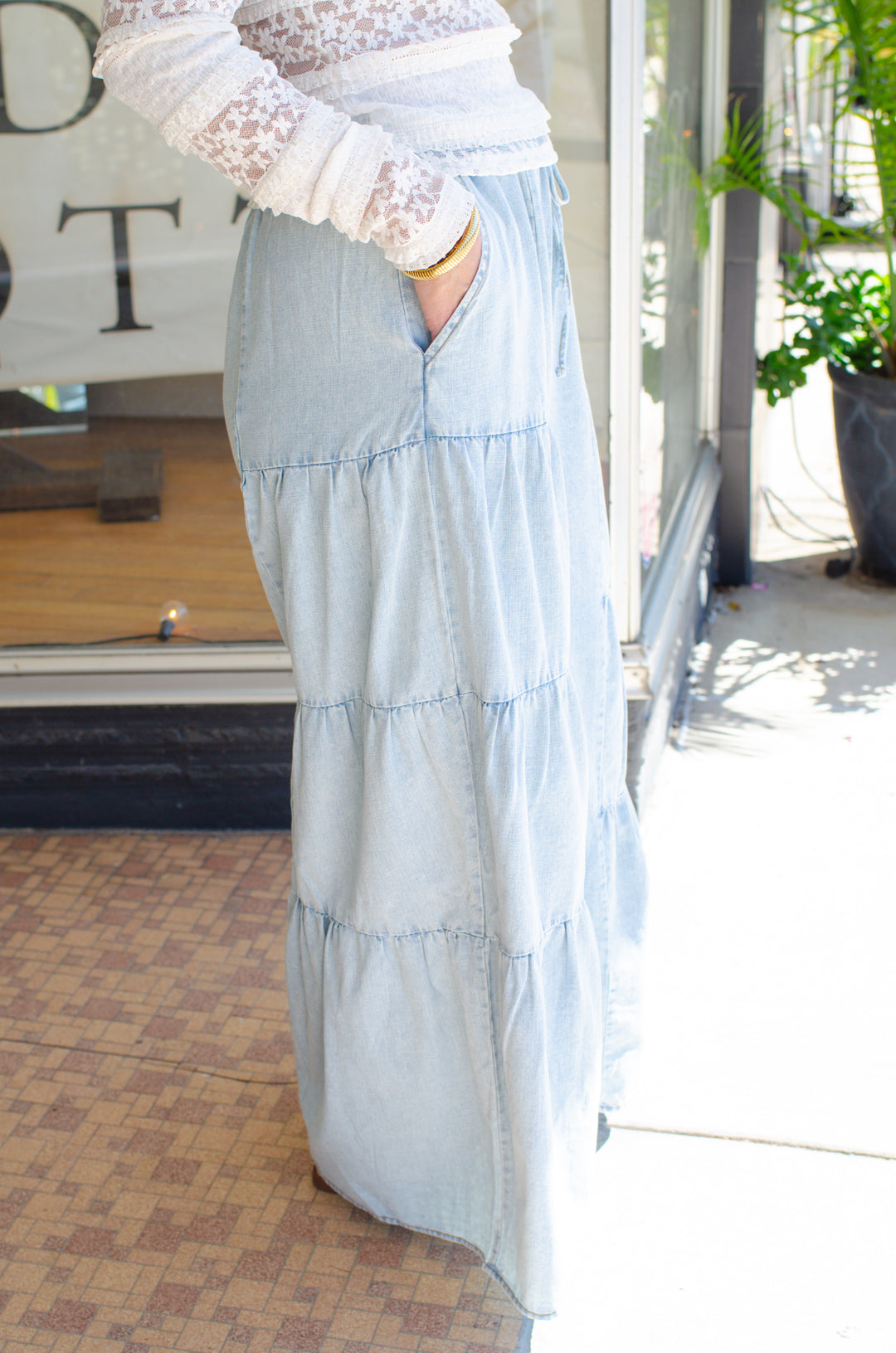 Indigo Dreamer Wide Leg Pants in Light Denim