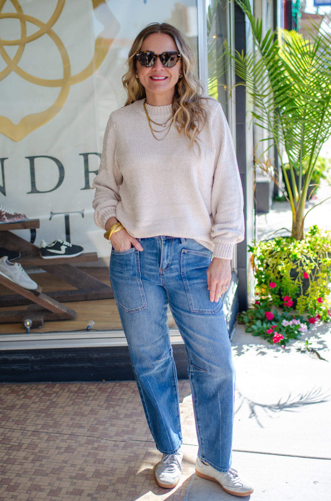 Cozy Autumn Ultra Soft Chenille Knit Sweater in Cream