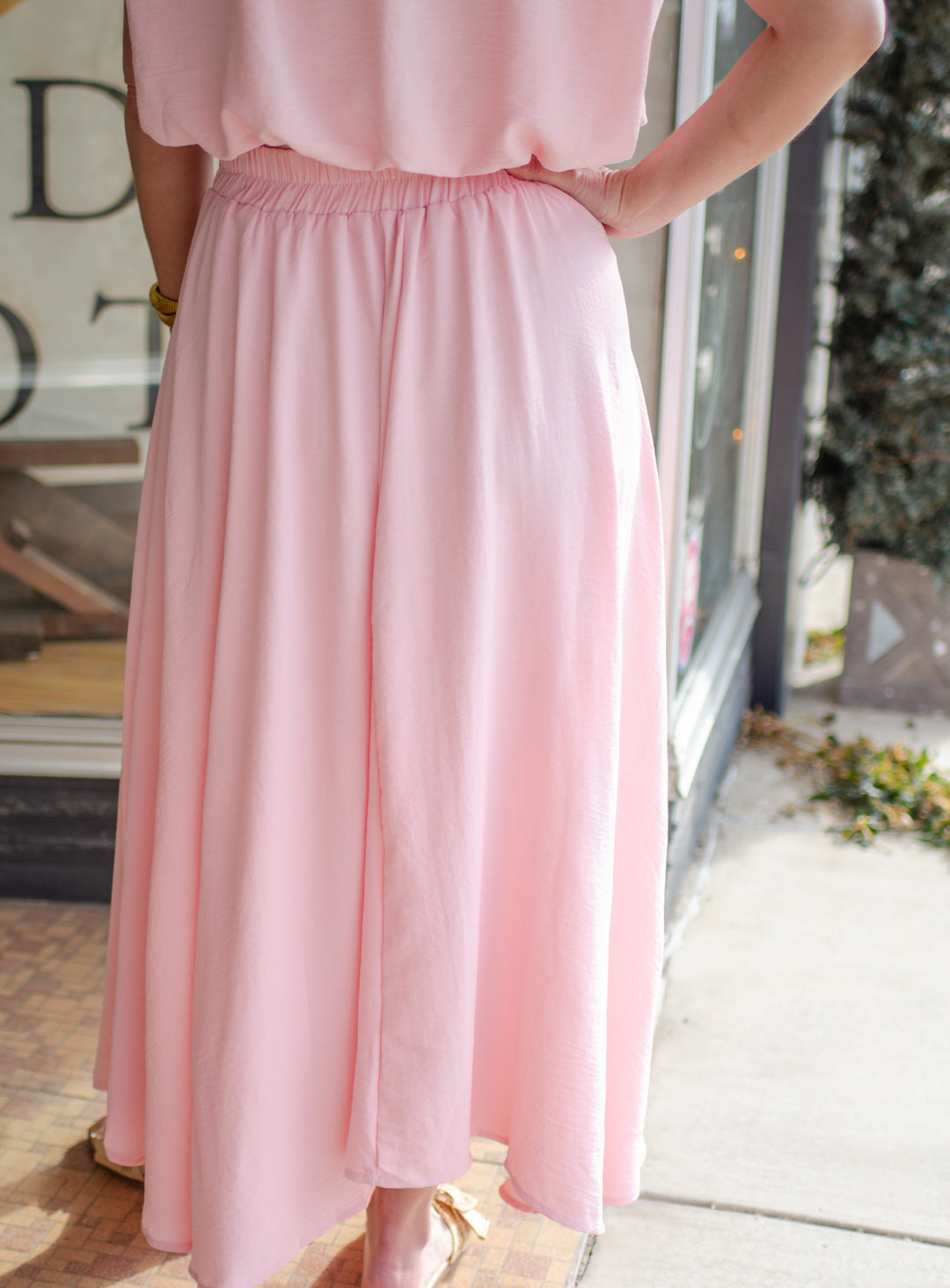Stunning Moment Swing Skirt in Powder Pink