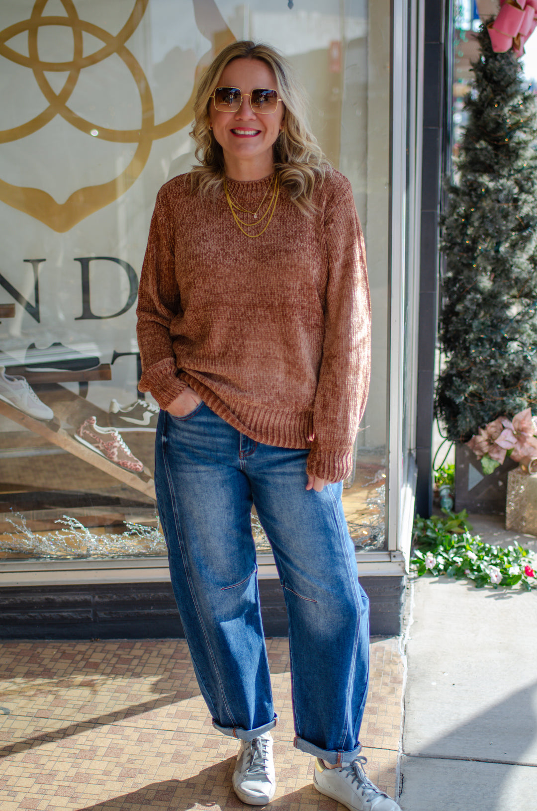 Cozy Autumn Ultra Soft Chenille Knit Sweater in Camel