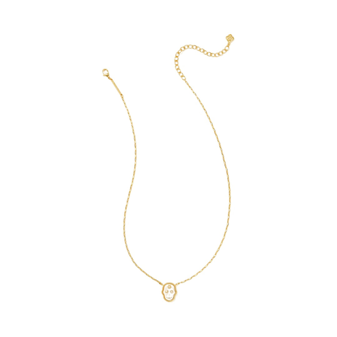 Kendra Scott Skeleton Short Pendant in Ivory Mother of Pearl Gold