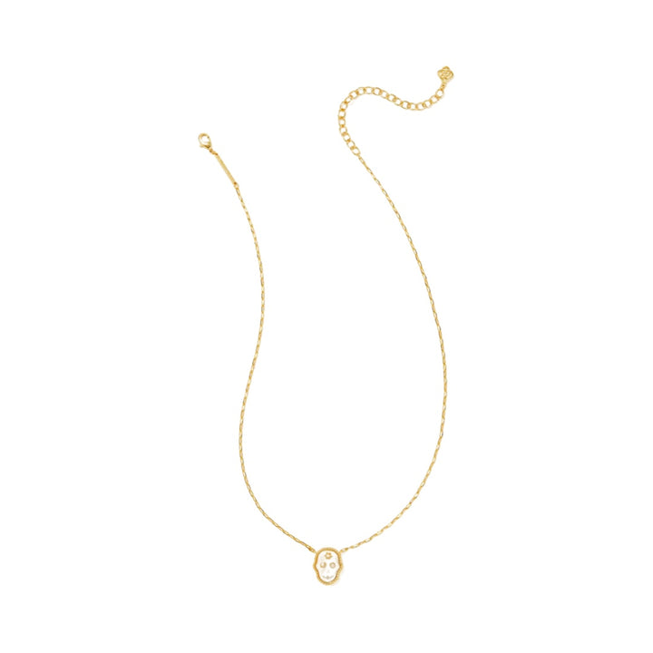 Kendra Scott Skeleton Short Pendant in Ivory Mother of Pearl Gold