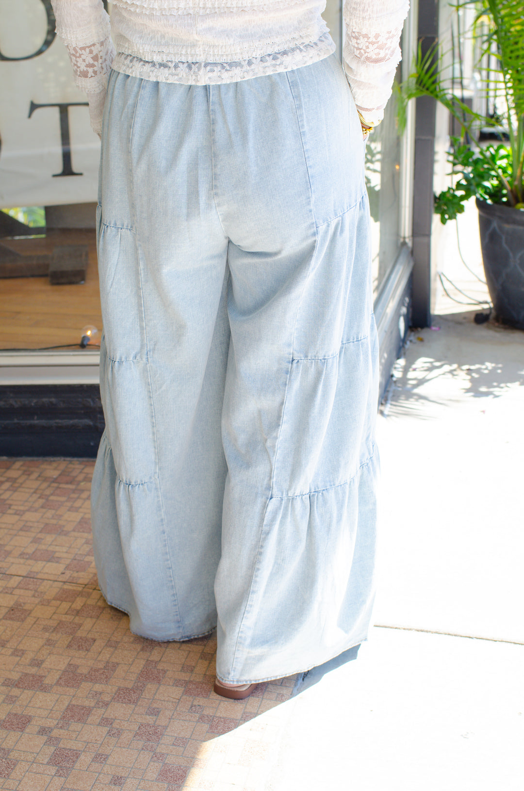 Indigo Dreamer Wide Leg Pants in Light Denim