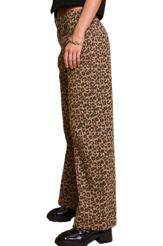 She's A Wild One Leopard Wide Leg Pants