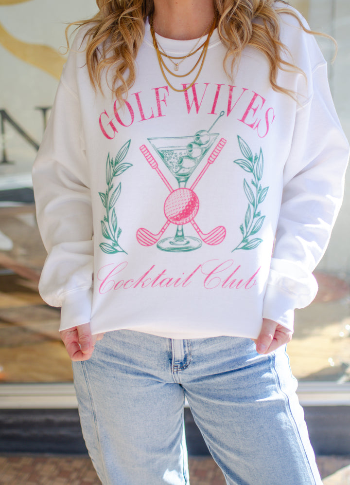 Golf Wives Cocktail Club Oversized Sweatshirt in White