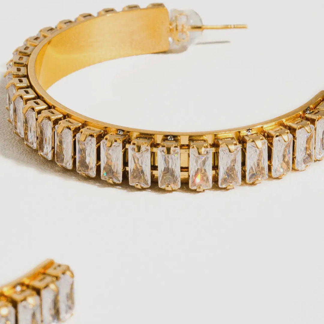 LUXE McKenzie 18K Gold Plated Non-Tarnish Hoop Earrings