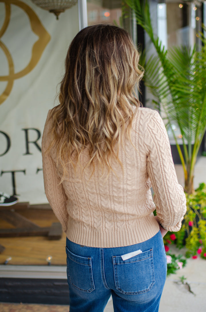 Cozy Feels Cable Knit Sweater in Cream