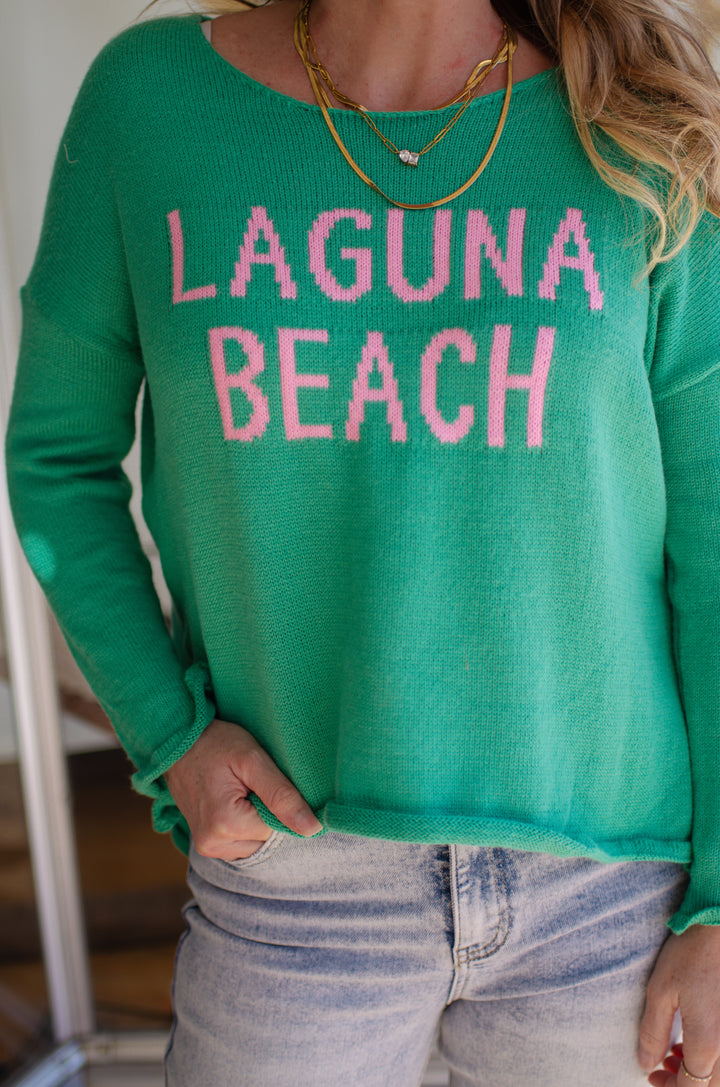 Laguan Beach Soft Lightweight Sweater in Kelly Green