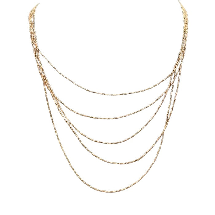 Gold mini multi chain necklace