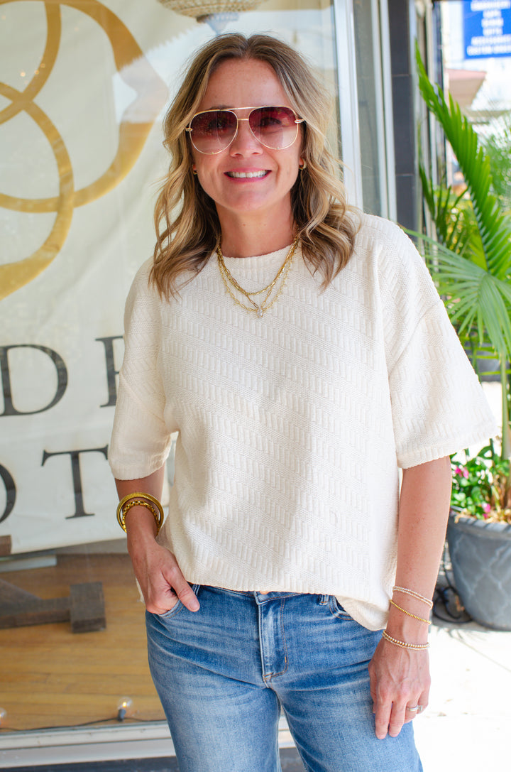 Casual Vibes Top in Cream