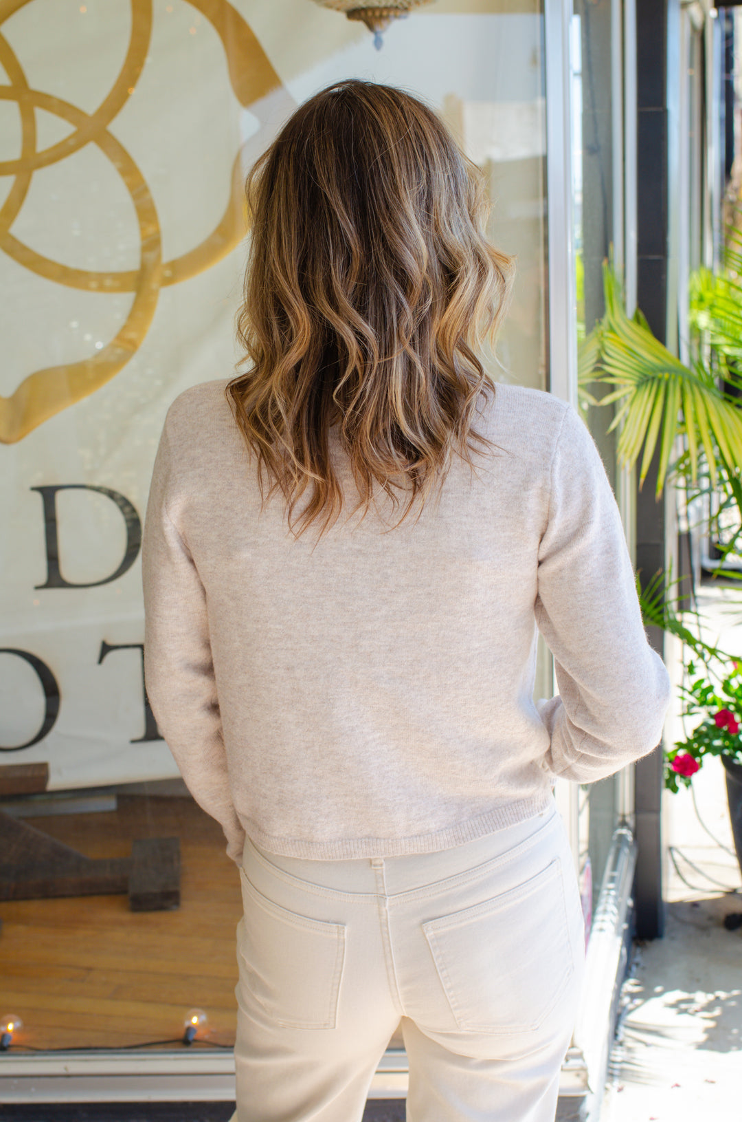 Cozy Classic Button Down Knit Cardigan in Oatmeal
