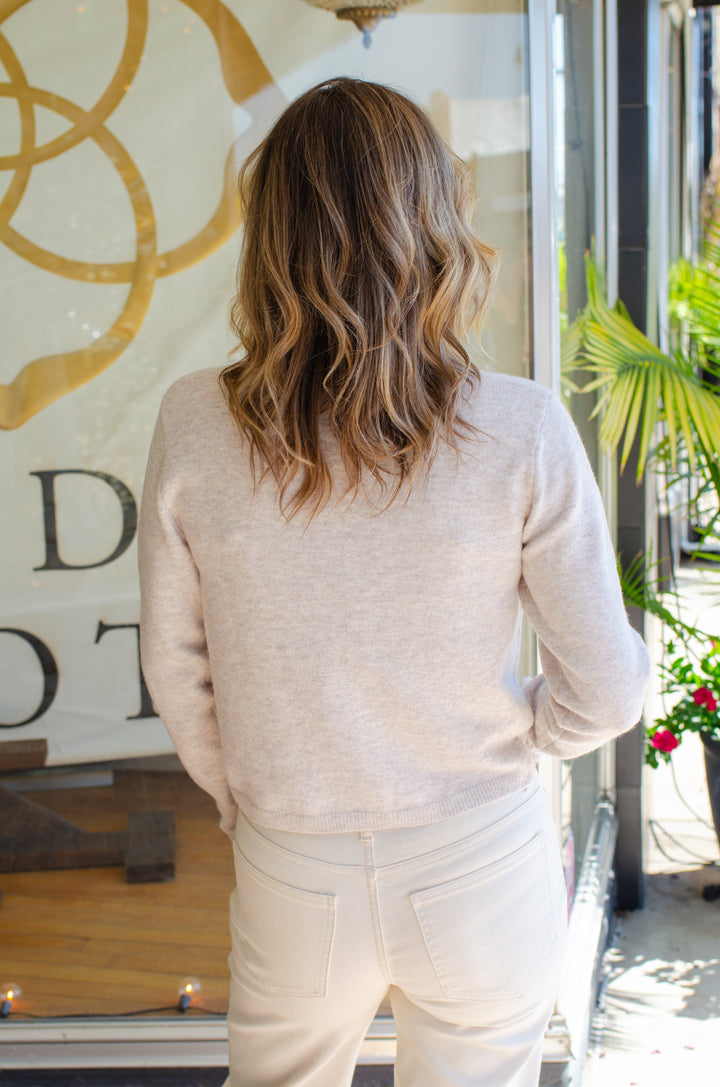 Cozy Classic Button Down Knit Cardigan in Oatmeal