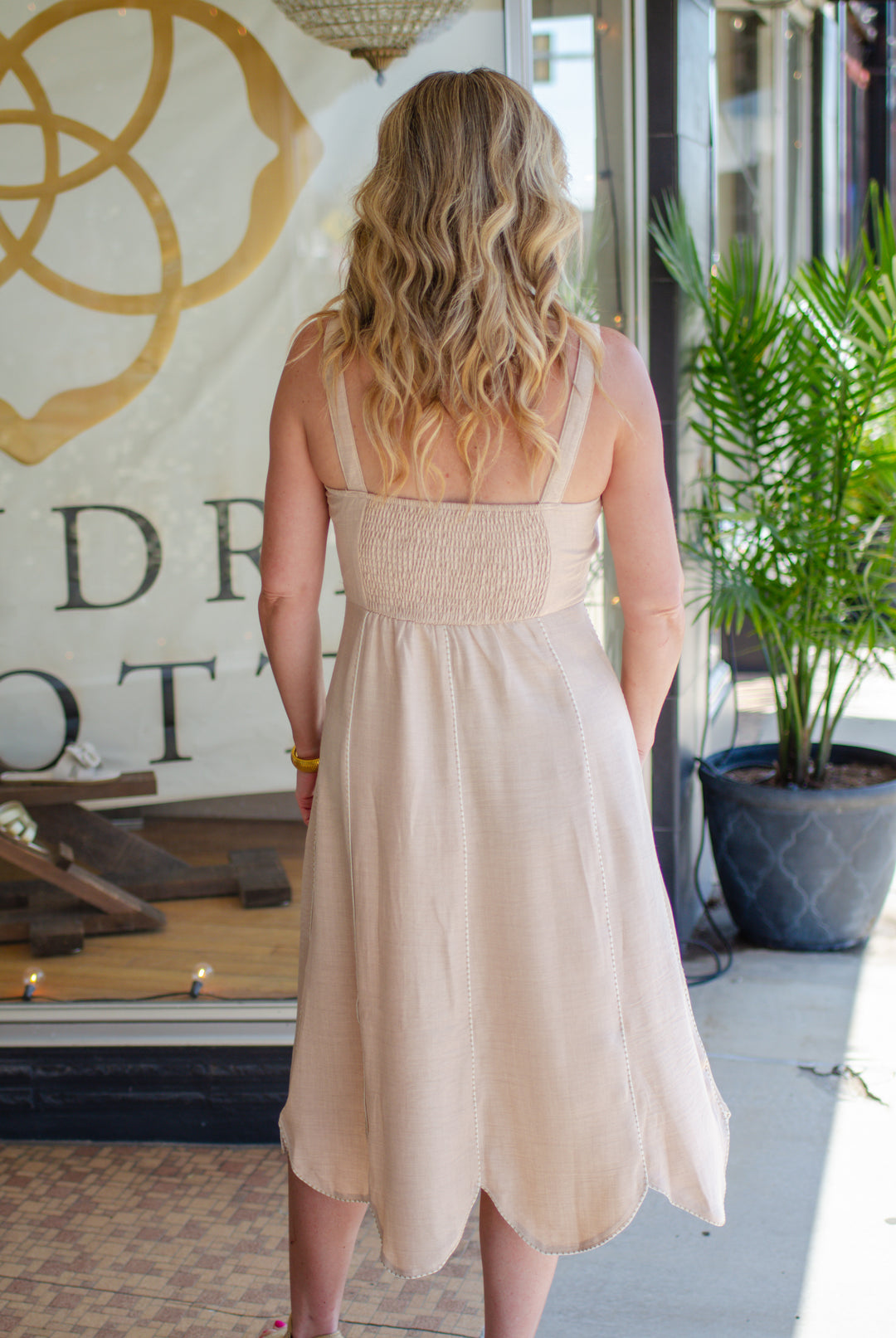 Make It Memorable Tie Front Dress in Natural