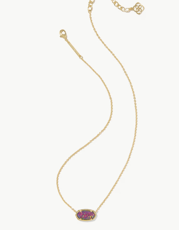 Kendra Scott Elisa Necklace Dark Lavender Opal on Gold
