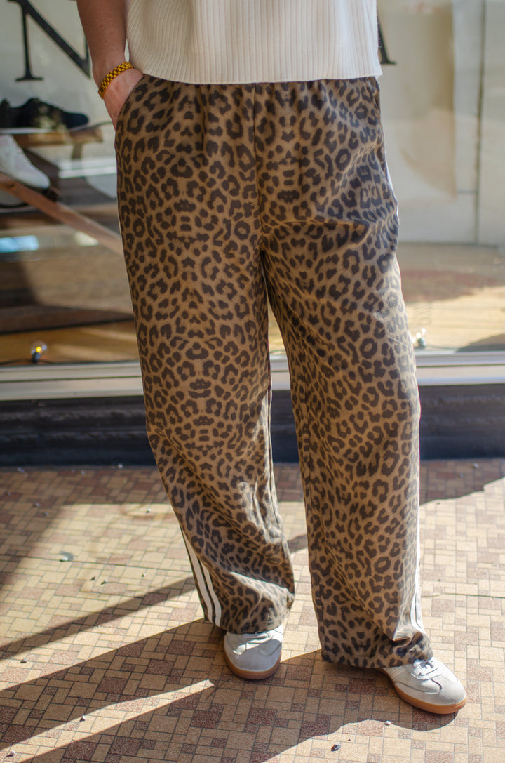 Make A Statement Leopard Pinstripe Drawstring Pants