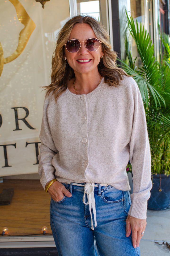 Cozy Vibes Button-up Cardigan in Oatmeal