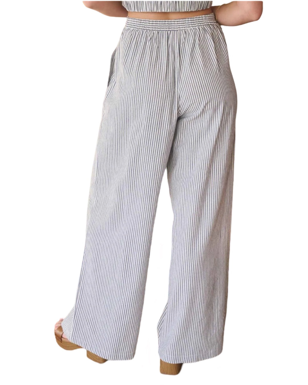 Nautical Moment Tucked Front Stripe Pant in Light Blue