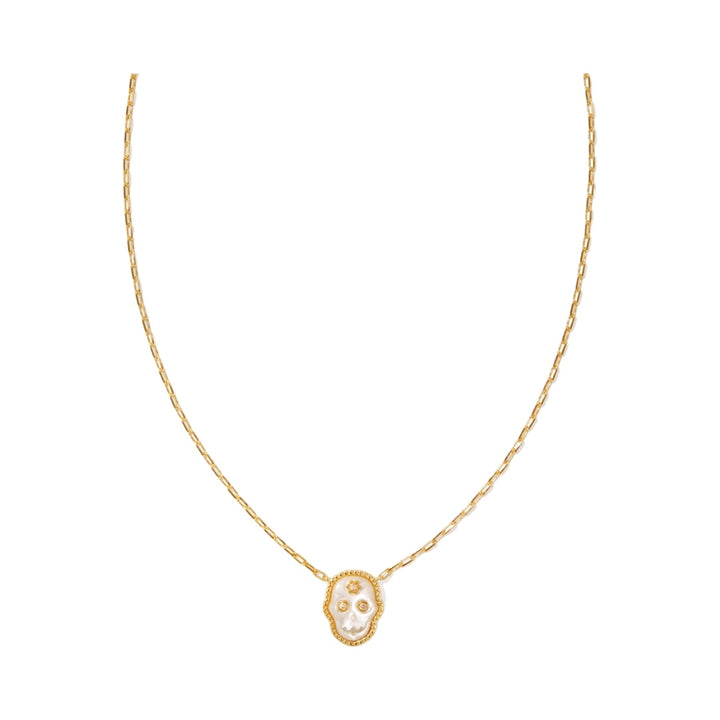 Kendra Scott Skeleton Short Pendant in Ivory Mother of Pearl Gold