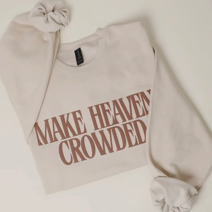 Make Heaven Crowded Puff Letter Sweatshirt in Sand
