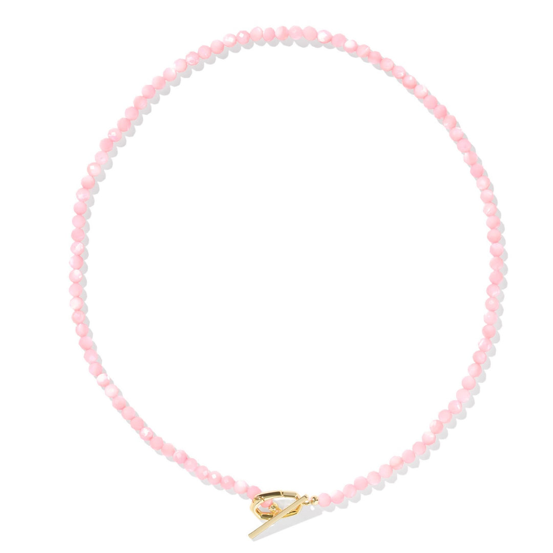Kendra Scott Sylvia Strand Necklace Gold Pink Chalcedony