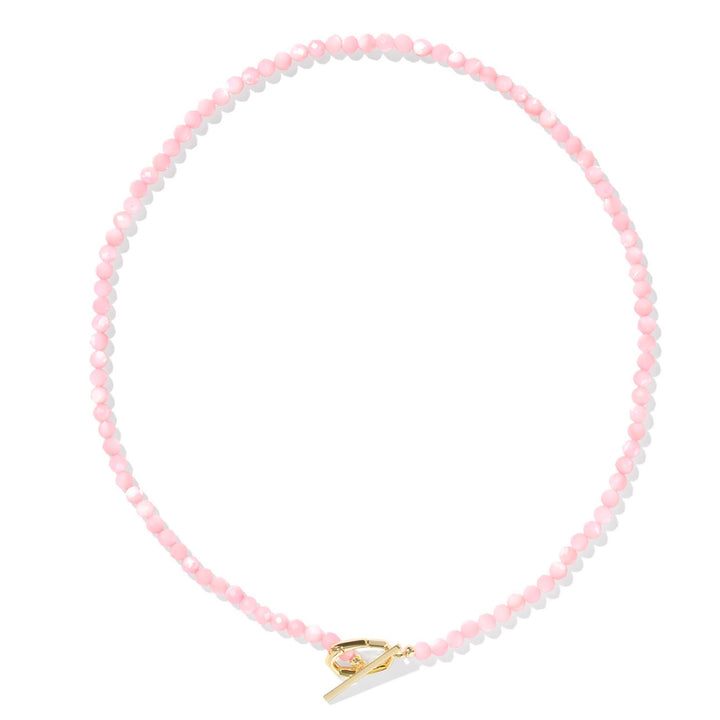 Kendra Scott Sylvia Strand Necklace Gold Pink Chalcedony