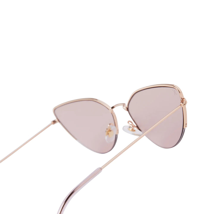 Dime Fairfax Shiny Gold Rose Pink Tint Sunglasses