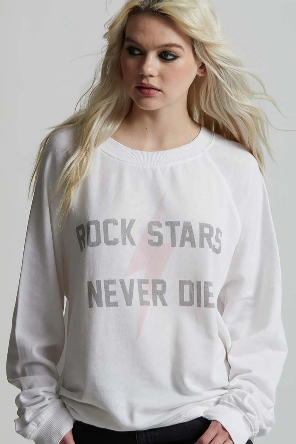 Rock Stars Never Die White Sweatshirt