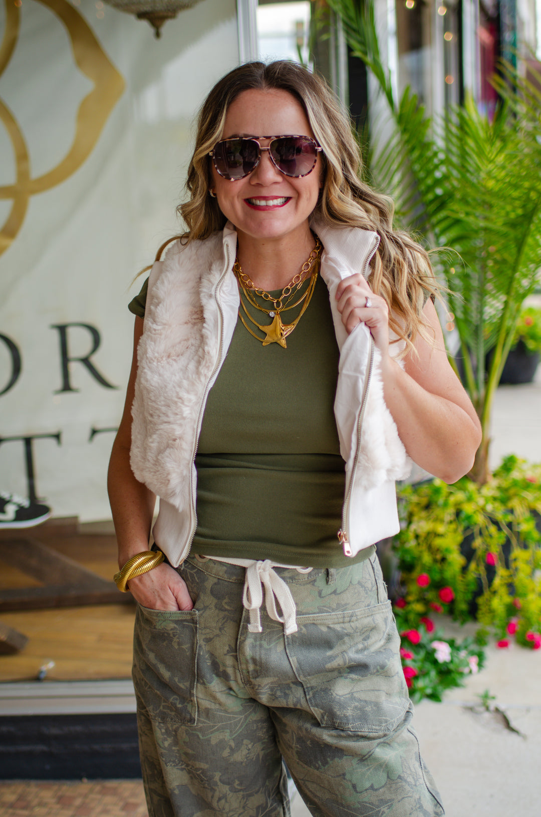 Winter Wonder Faux Fur Vest in Cream