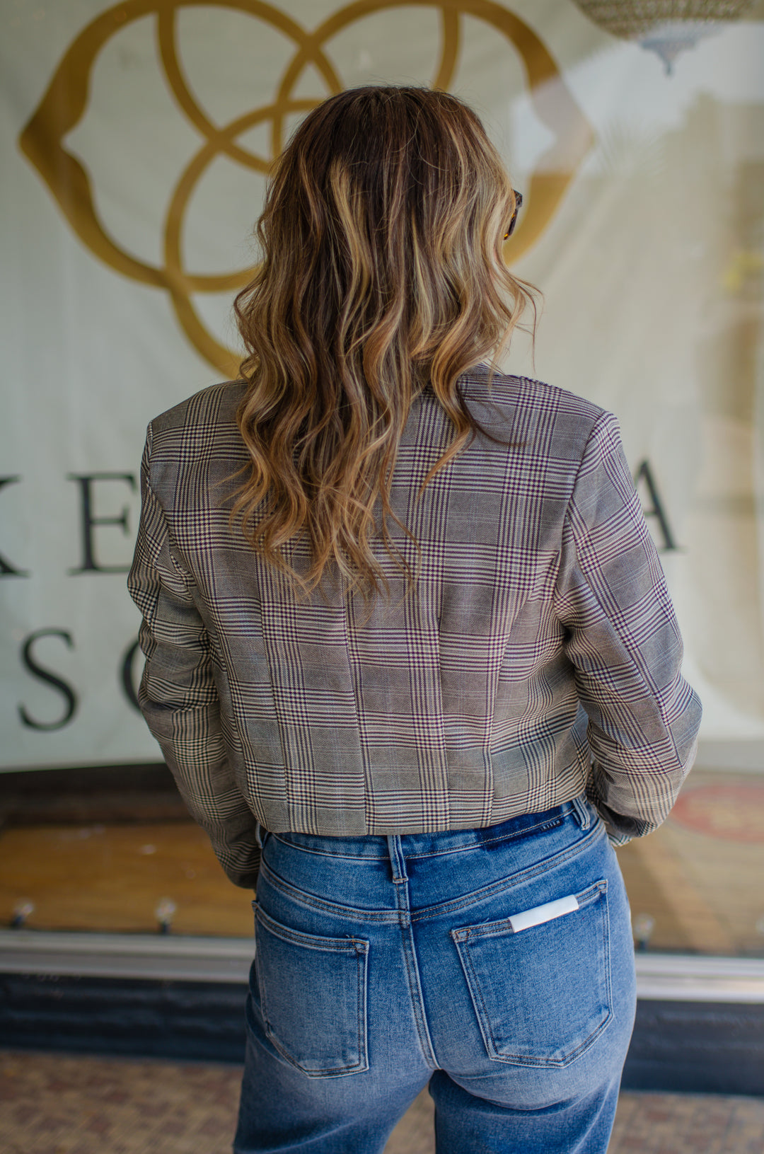 Pure Sophistication Plaid Cropped Blazer