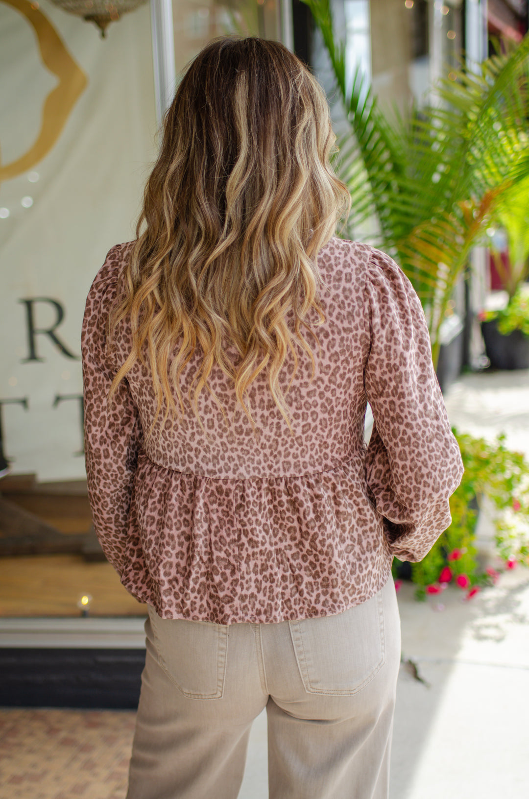 Wild Ways Pink Leopard Velvet Bow Front Top