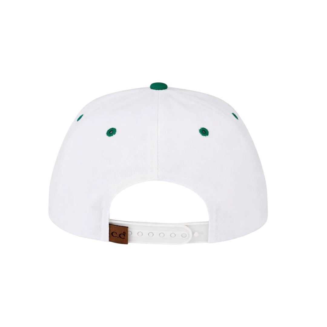 He's Golfing Embroidered Two-Tone Trucker Hat in Green