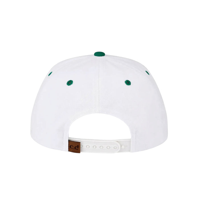 He's Golfing Embroidered Two-Tone Trucker Hat in Green
