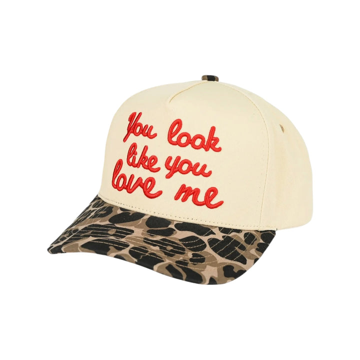 You Look Like You Love Me Embroidered Trucker Hat in Leopard