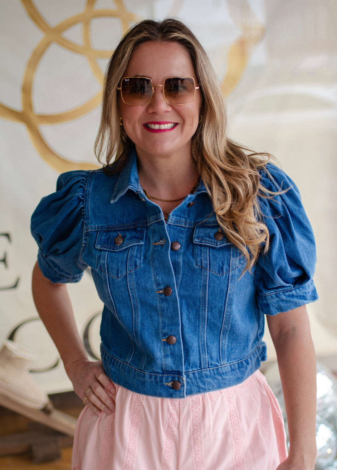 Denim Darling Puff Sleeve Button Down Denim Shirt