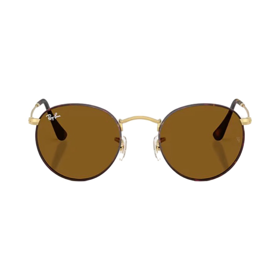 Ray-Ban Round Gold Matte Havana on Matte Arista with Brown Lenses RB3447 9275/33 53