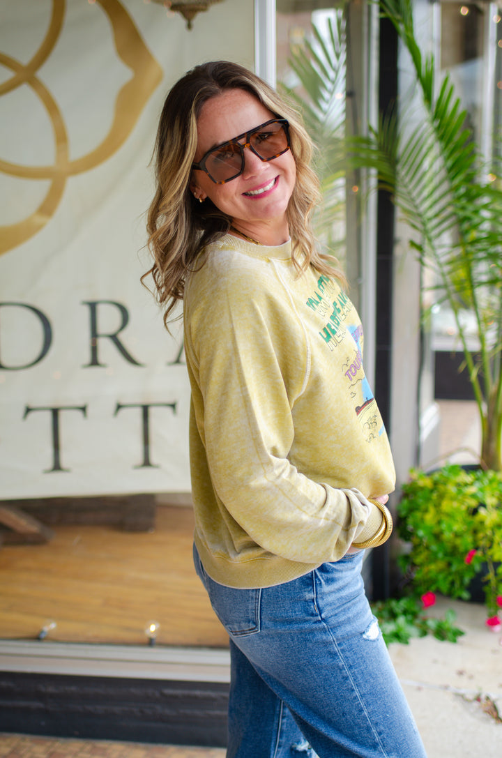 Tom Petty Great Wide Open Tour Burnout Yellow Pullover