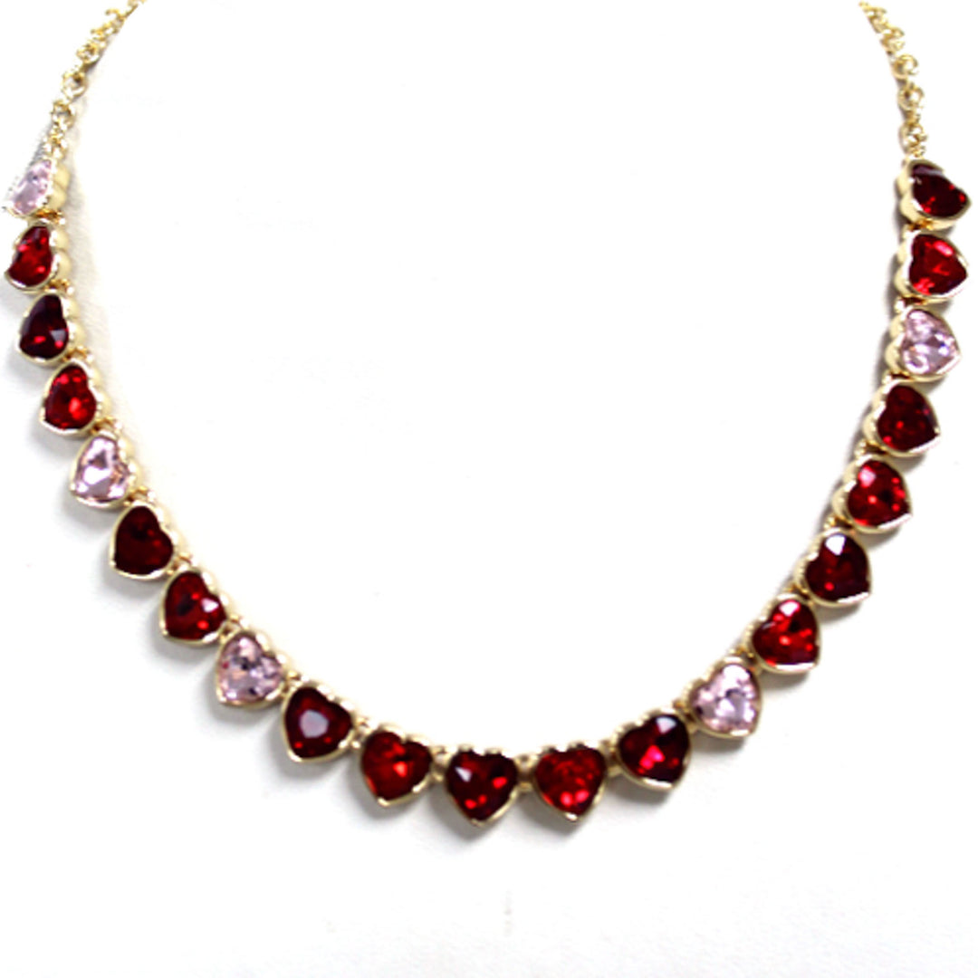 Rhinestone Heart Chain Necklace
