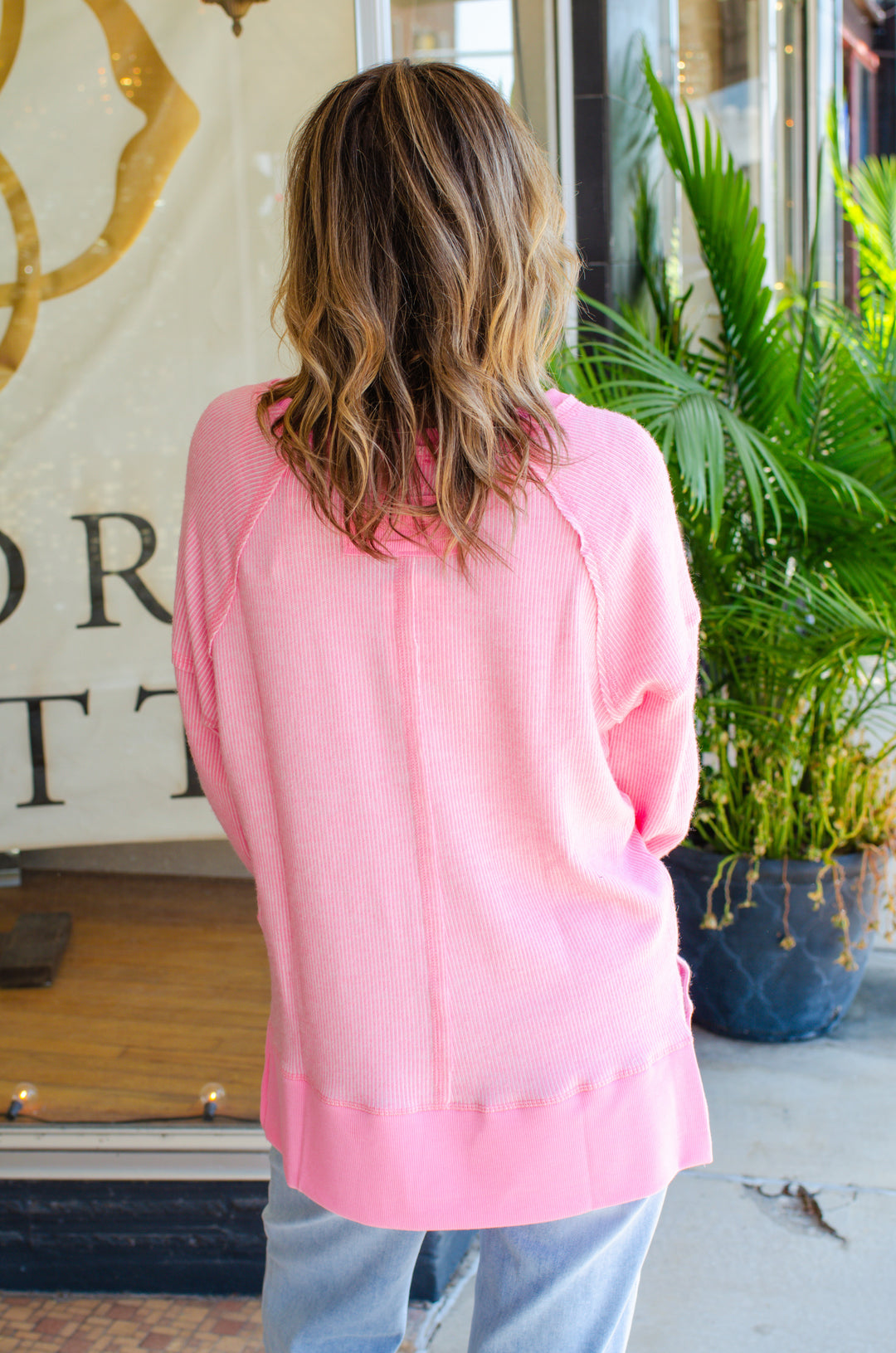 Casual Comfy Lightweight Knit Oversized Top in Pink