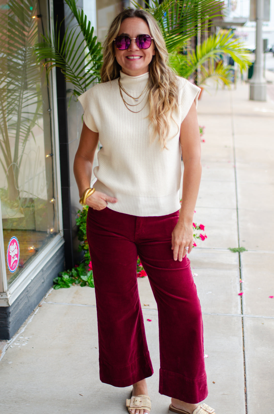 Walking in Love Rolled Mock Neck Sweater in Ivory