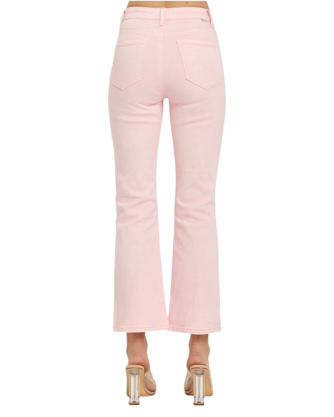 Risen High Rise Straight Crop Leg Pant in Soft Pink