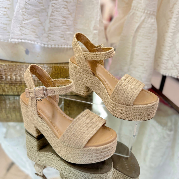 Summer Glam Woven Hemp Platform Wedges