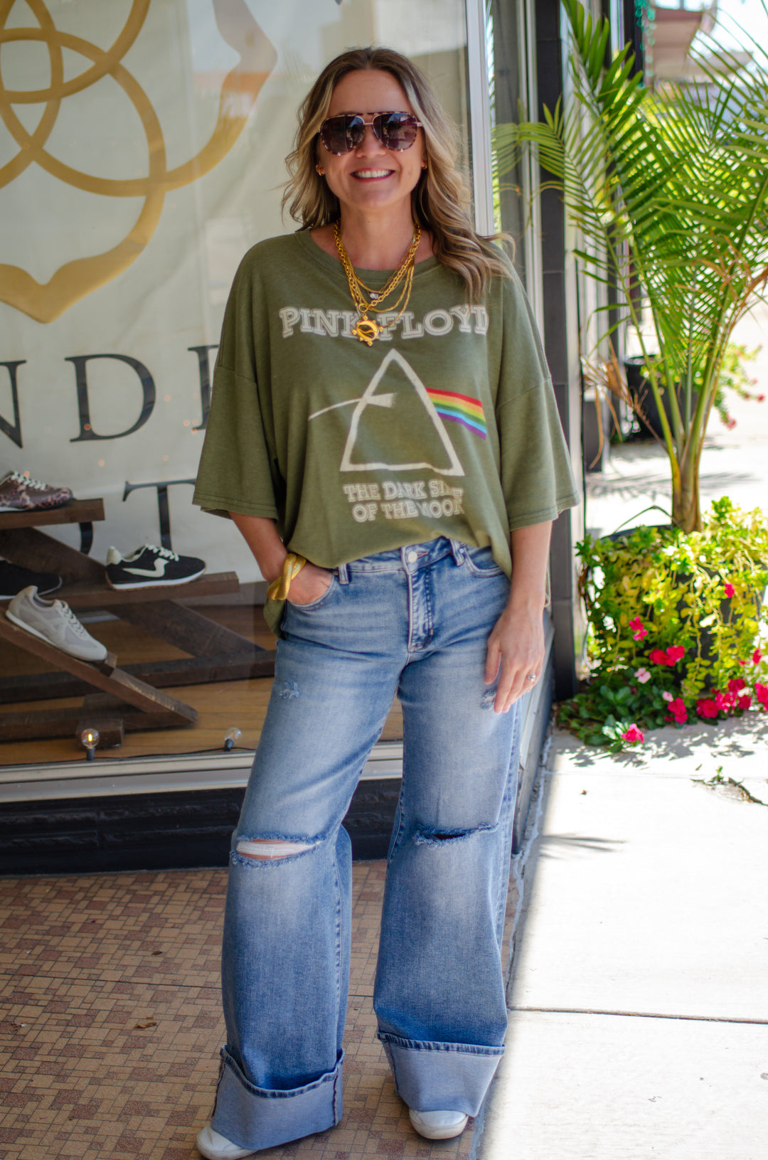 Pink Floyd Olive One Size Tee in Olive