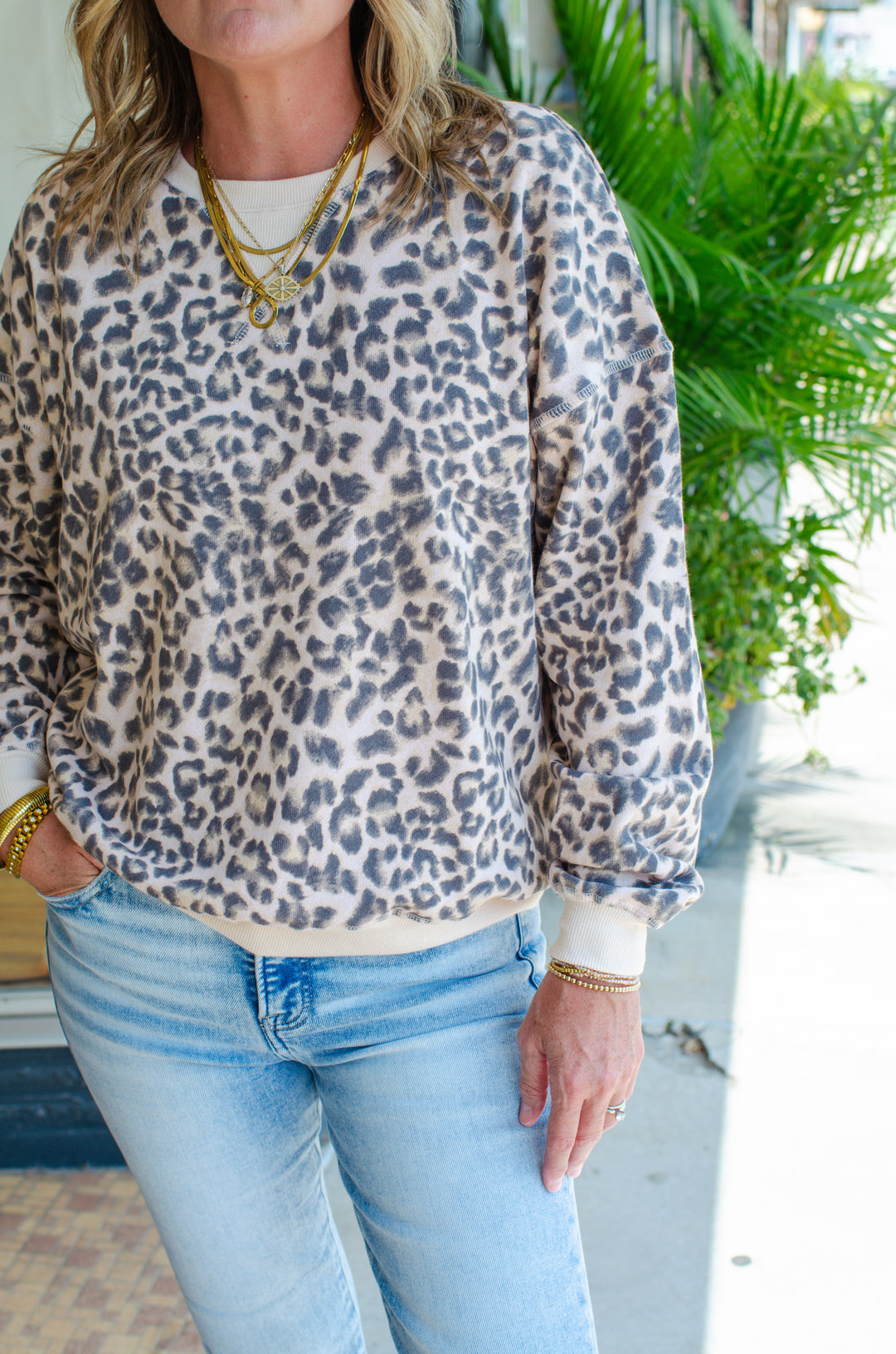 Wild At Heart Leopard Boxy Long Sleeve Top