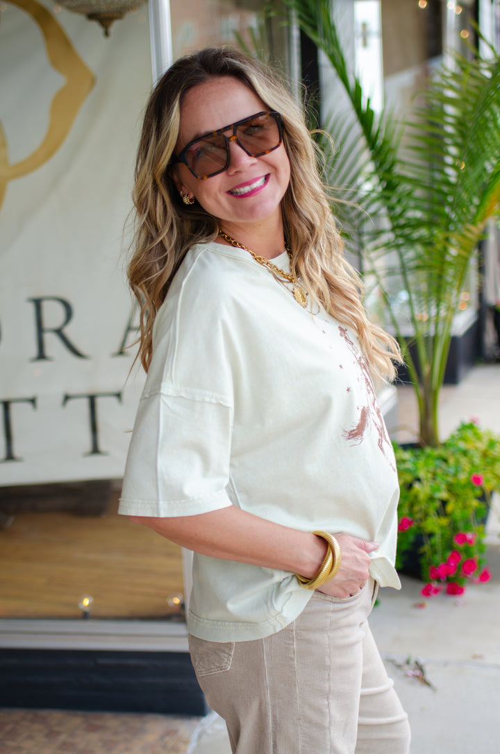 'Rodeo Westen" Graphic Tee in Pistachio